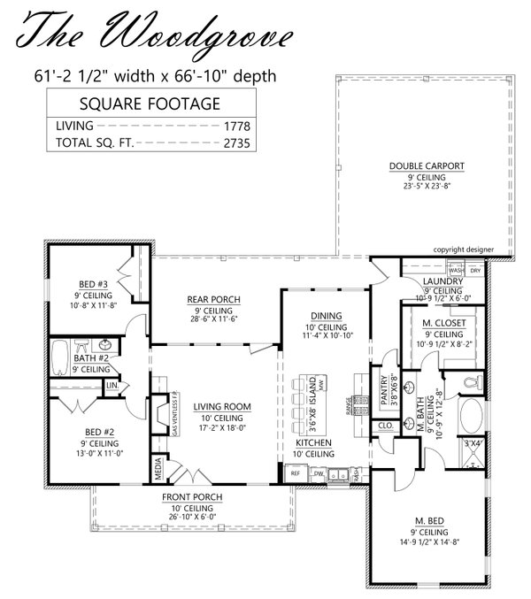 Southern Floor Plan - Main Floor Plan #1074-102