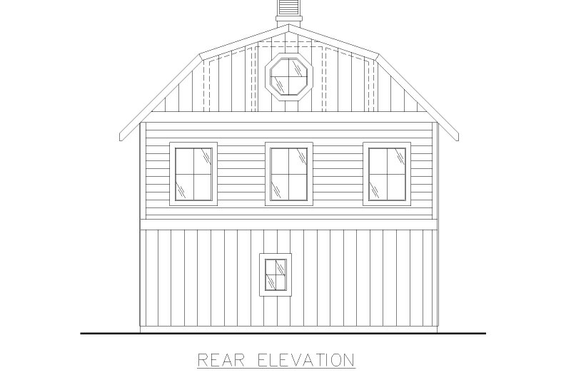 House Plan Design - Exterior - Rear Elevation for Barndominium House Plan #117-1052 - 1 bed, 2.5 bath