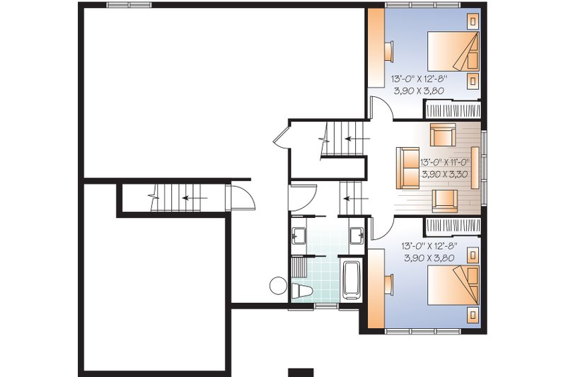 Home Plan - Lower floor Plan - 3200 square foot Modern Home