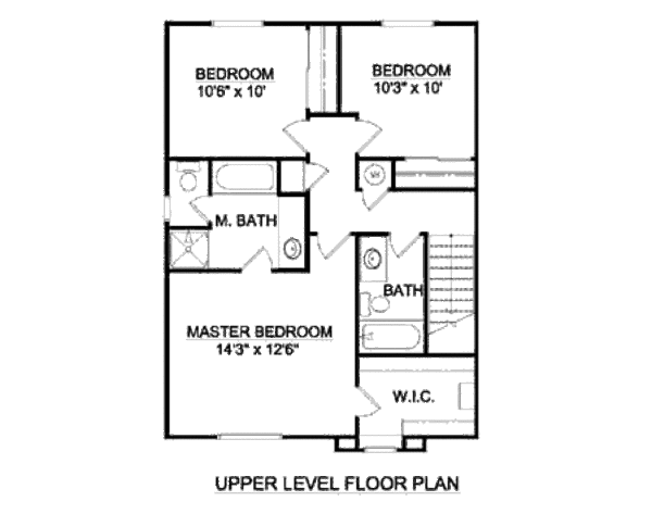 Traditional Floor Plan - Upper Floor Plan #116-234