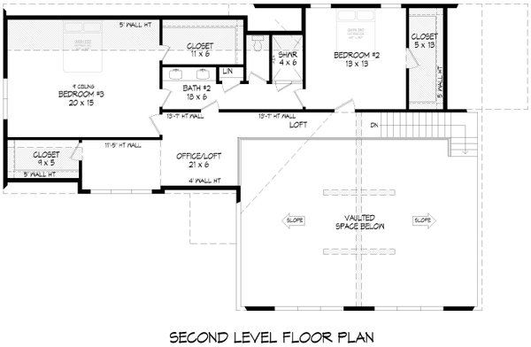 Country Floor Plan - Upper Floor Plan #932-1106