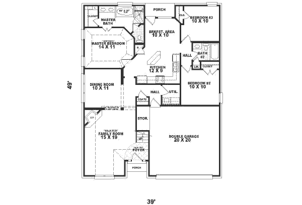 Traditional Floor Plan - Main Floor Plan #81-505