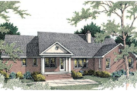 Exterior - Rear Elevation for Traditional House Plan #406-133 - 3 bed, 2.5 bath