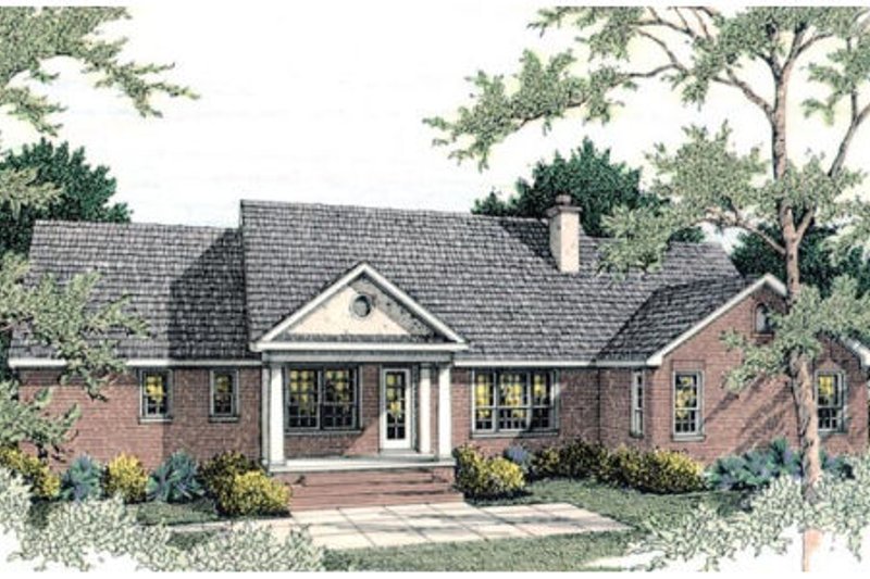 Architectural House Design - Exterior - Rear Elevation for Traditional House Plan #406-133 - 3 bed, 2.5 bath