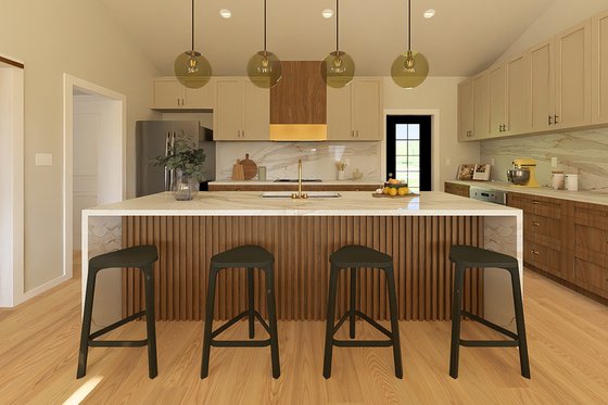 Interior - Kitchen 1 for Farmhouse House Plan #126-238 - 2 bed, 2 bath