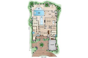 Floor Plan - Main Floor for Beach House Plan #27-462 - 6 bed, 6.5 bath