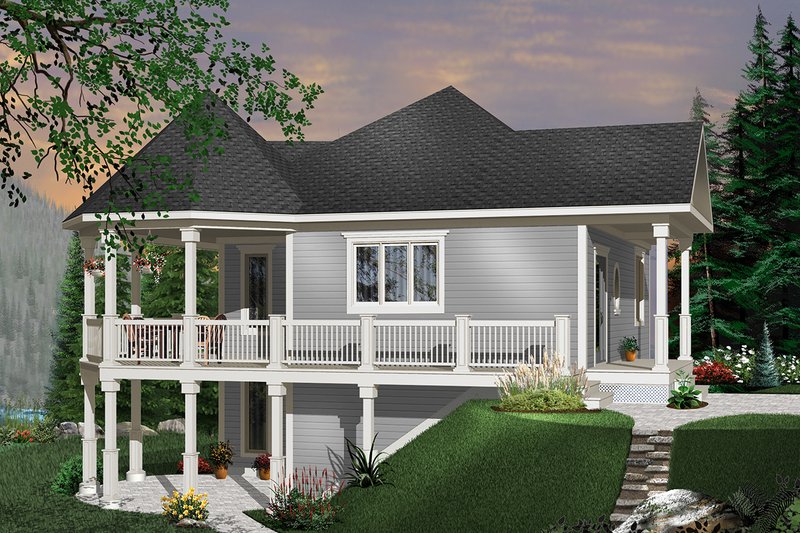 Home Plan - Exterior - Front Elevation 4 for Cottage House Plan #23-421 - 3 bed, 2 bath