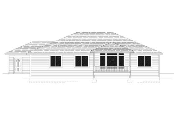 Exterior - Rear Elevation for Contemporary House Plan #112-215 - 3 bed, 2.5 bath