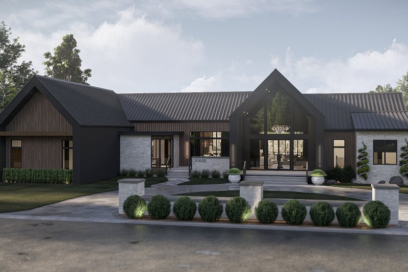 House Blueprint - Beach Exterior - Front Elevation Plan #455-702