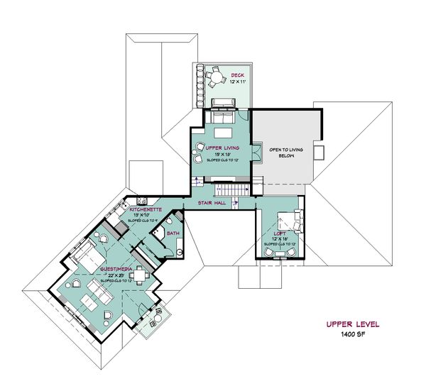 Craftsman Floor Plan - Upper Floor Plan #917-41