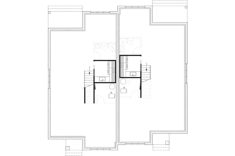 Architectural House Design - Floor Plan - Lower Floor for Craftsman House Plan #23-2882 - 2 bed, 2 bath