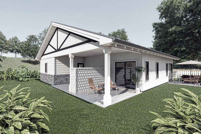 Home Plan - Exterior - Rear Elevation 1 for Cottage House Plan #1101-44 - 2 bed, 1.5 bath