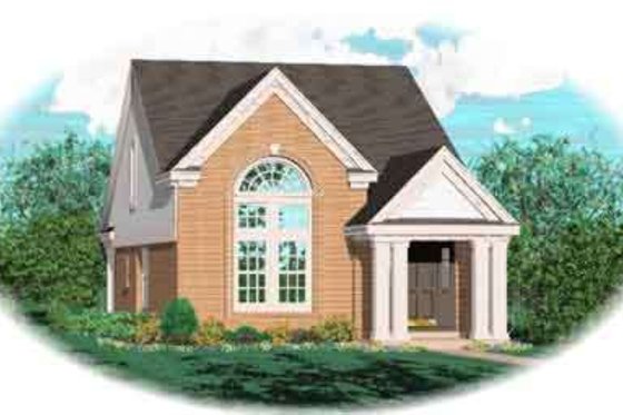 Exterior - Front Elevation for Colonial House Plan #81-448 - 3 bed, 2.5 bath