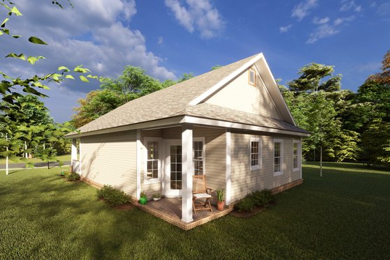 Exterior - Rear Elevation for Cottage House Plan #513-2071 - 3 bed, 2 bath