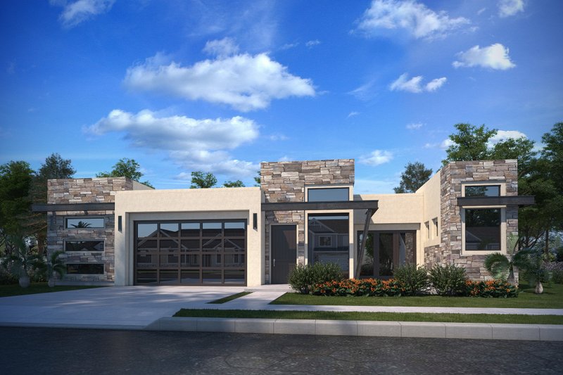 Dream House Plan - Adobe / Southwestern Exterior - Front Elevation Plan #1073-26
