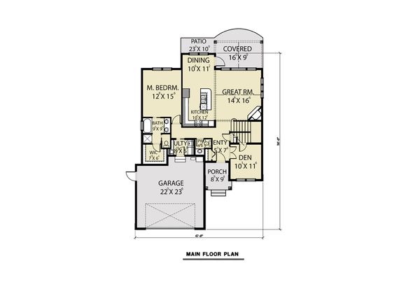 Dream House Plan - Craftsman Floor Plan - Main Floor Plan #1070-78