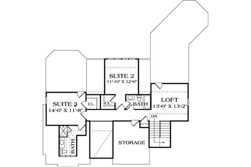 House Plan Design - Floor Plan - Upper Floor for Craftsman House Plan #453-638 - 3 bed, 3.5 bath