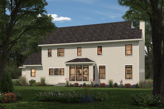 Exterior - Rear Elevation 3 for Farmhouse House Plan #497-44 - 3 bed, 2.5 bath