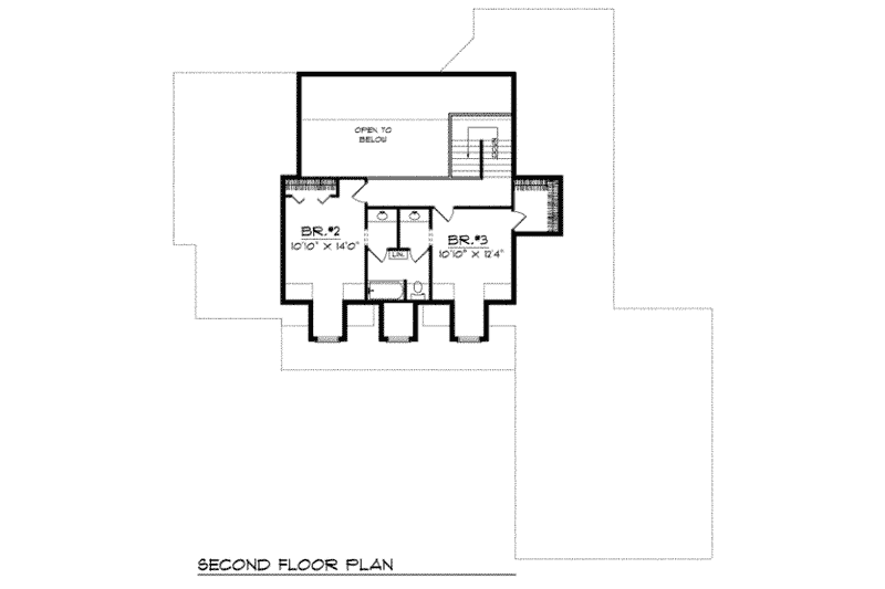 Home Plan - Floor Plan - Upper Floor for Traditional House Plan #70-447 - 3 bed, 2.5 bath