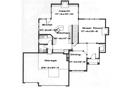 Floor Plan - Main Floor for European House Plan #6-108 - 4 bed, 3.5 bath