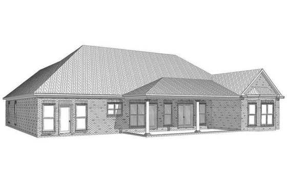 Exterior - Rear Elevation for Traditional House Plan #63-360 - 4 bed, 3 bath