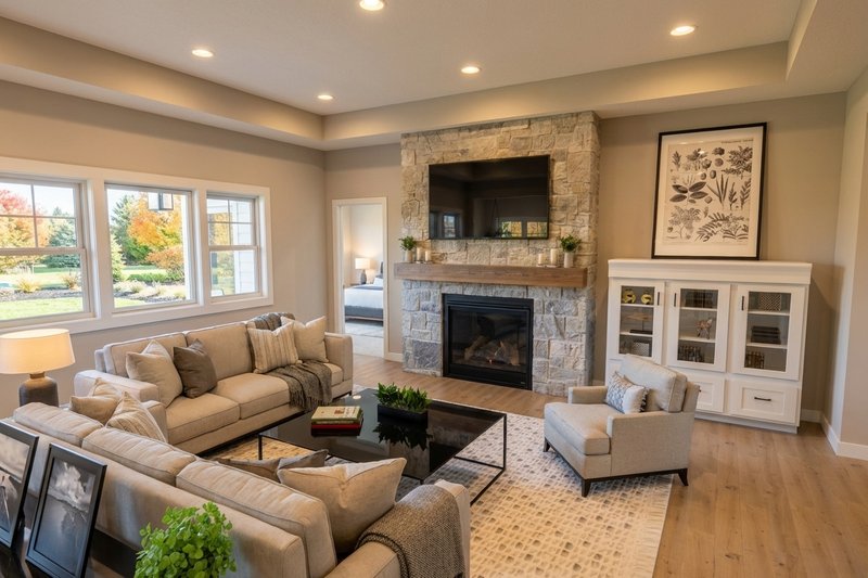 House Plan Design - Interior - Family Room 3 for Farmhouse House Plan #51-1520 - 3 bed, 2.5 bath