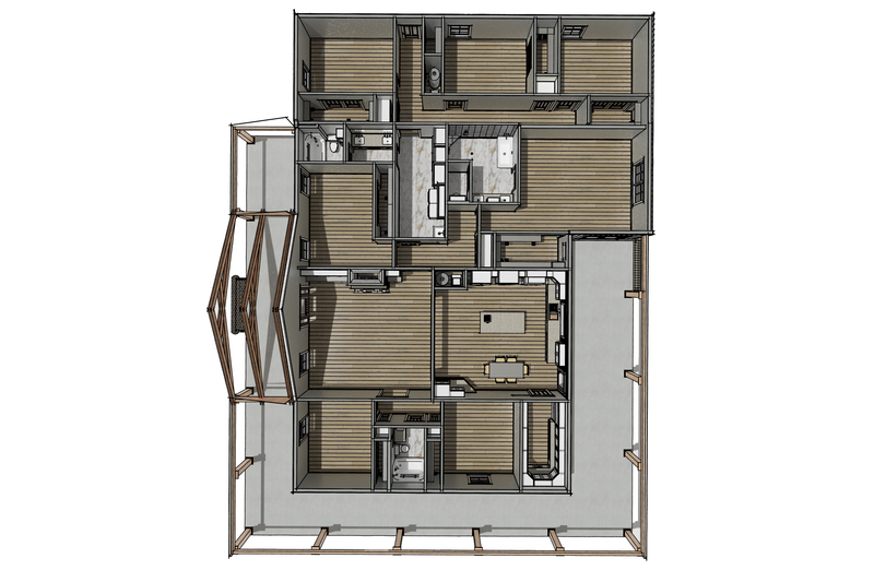 Architectural House Design - Floor Plan - Main Floor 2 for Farmhouse House Plan #44-317 - 7 bed, 3 bath