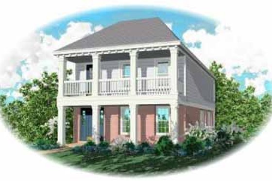 Exterior - Front Elevation for Southern House Plan #81-157 - 3 bed, 2.5 bath