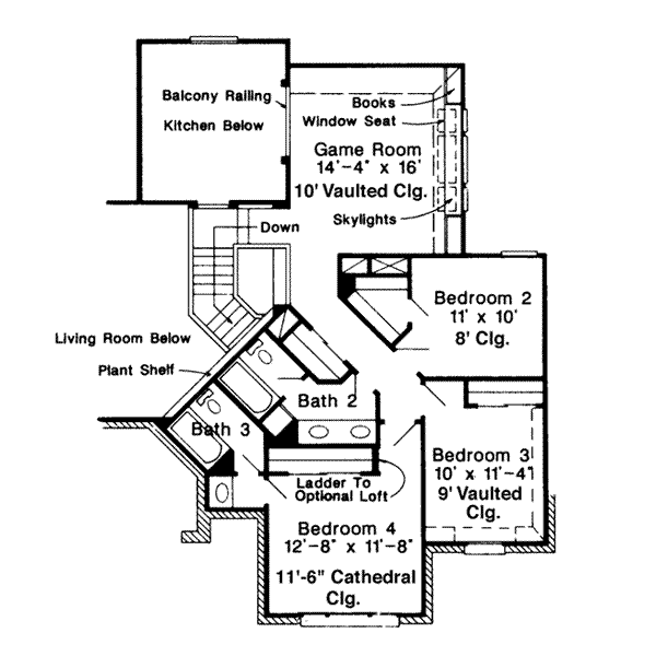 European Floor Plan - Upper Floor Plan #410-402