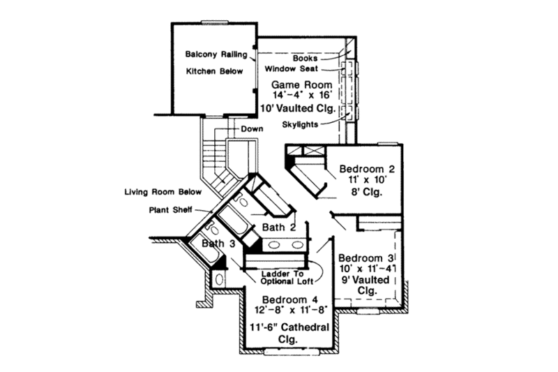Dream House Plan - Floor Plan - Upper Floor for European House Plan #410-402 - 4 bed, 4.5 bath