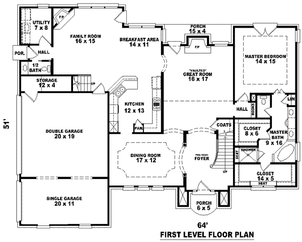 European Floor Plan - Main Floor Plan #81-1053