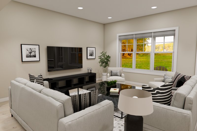 House Blueprint - Interior - Family Room for Bungalow House Plan #51-1361 - 4 bed, 3.5 bath