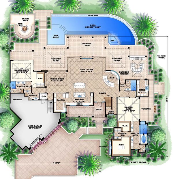 Country Floor Plan - Main Floor Plan #27-487