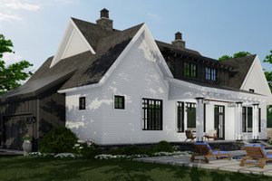 Exterior - Rear Elevation 1 for Farmhouse House Plan #51-1152 - 3 bed, 2.5 bath