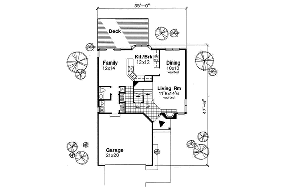 Floor Plan - Main Floor for Traditional House Plan #50-147 - 3 bed, 2.5 bath