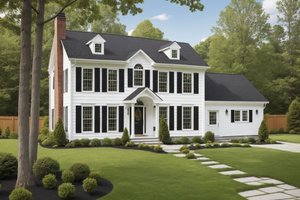 Colonial Exterior - Front Elevation Plan #3-170