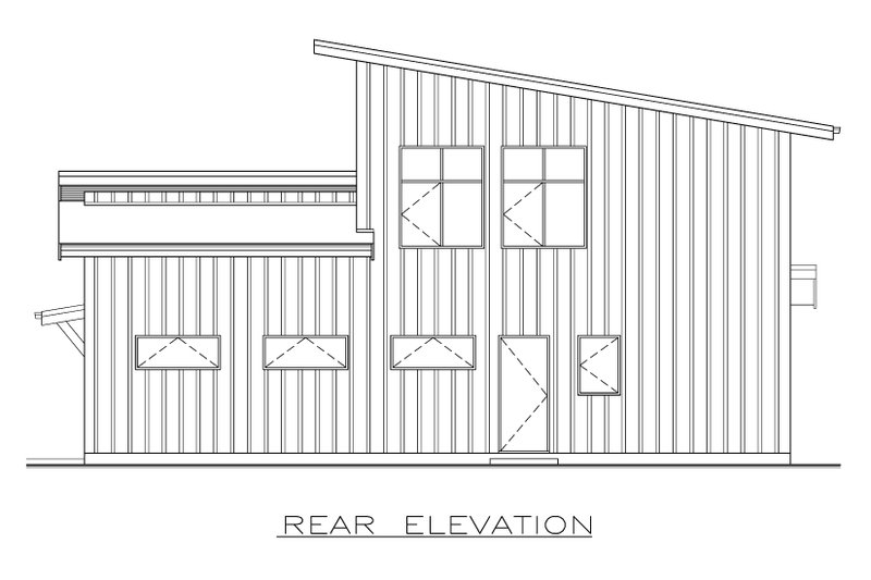 Home Plan - Exterior - Rear Elevation for Modern House Plan #1100-173 - 1 bed, 1.5 bath