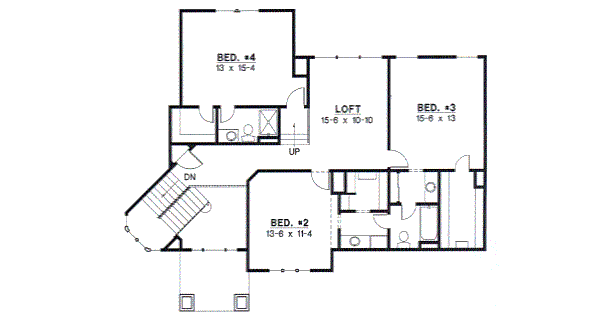 Modern Floor Plan - Upper Floor Plan #67-273