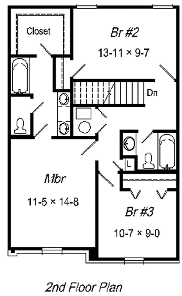 Cottage Floor Plan - Upper Floor Plan #329-166