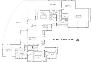 Floor Plan - Main Floor for Contemporary House Plan #892-10 - 4 bed, 3.5 bath
