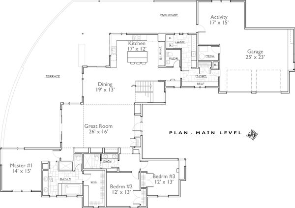 Contemporary Floor Plan - Main Floor Plan #892-10