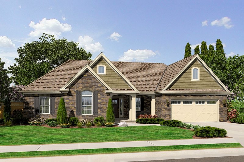 Architectural House Design - Traditional Exterior - Front Elevation Plan #46-469