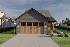 Exterior - Rear Elevation for Farmhouse House Plan #455-403 - 3 bed, 2 bath