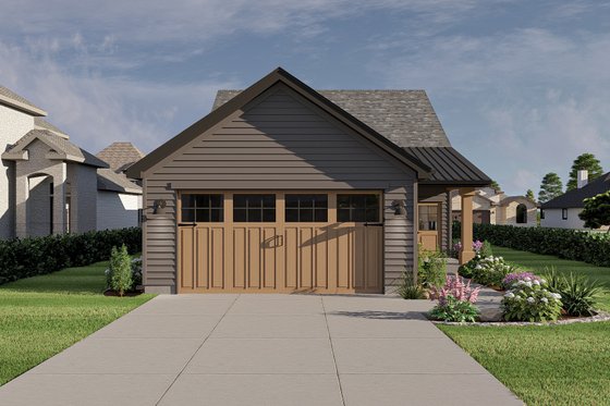 Exterior - Rear Elevation for Farmhouse House Plan #455-403 - 3 bed, 2 bath