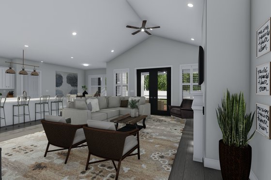 Interior - Family Room for Ranch House Plan #1060-99 - 3 bed, 2.5 bath