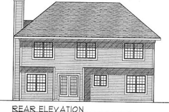 Exterior - Rear Elevation for Traditional House Plan #70-369 - 4 bed, 2.5 bath