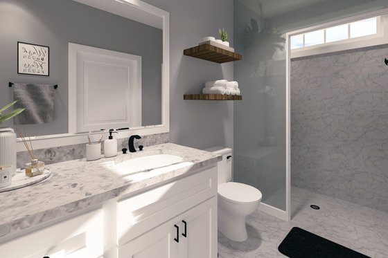 Interior - Bathroom 1 for Traditional House Plan #44-245 - 2 bed, 2 bath