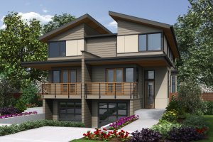 Contemporary Exterior - Front Elevation Plan #48-1020