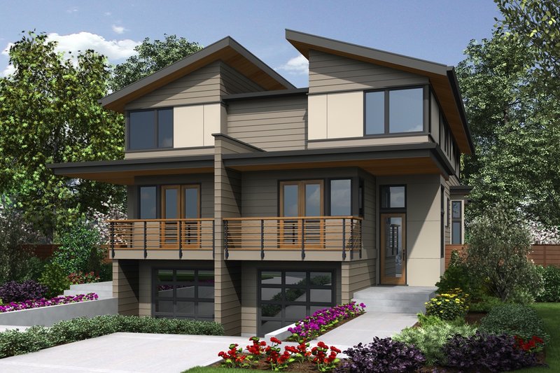 Architectural House Design - Contemporary Exterior - Front Elevation Plan #48-1020