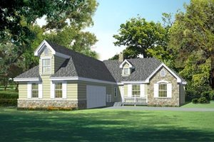 Cottage Exterior - Front Elevation Plan #105-201